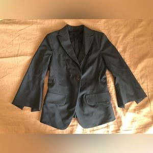 Jil Sander Navy Wool Blazer Split Sleeve 36
